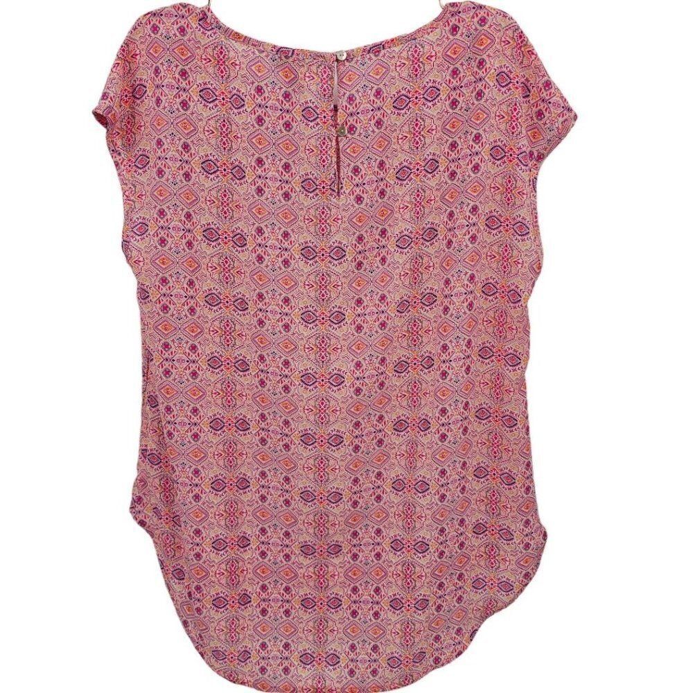 Cynthia Rowley Womens L Pink Purple Lightweight Sleeveless Tunic Blouse - Picture 3 of 10
